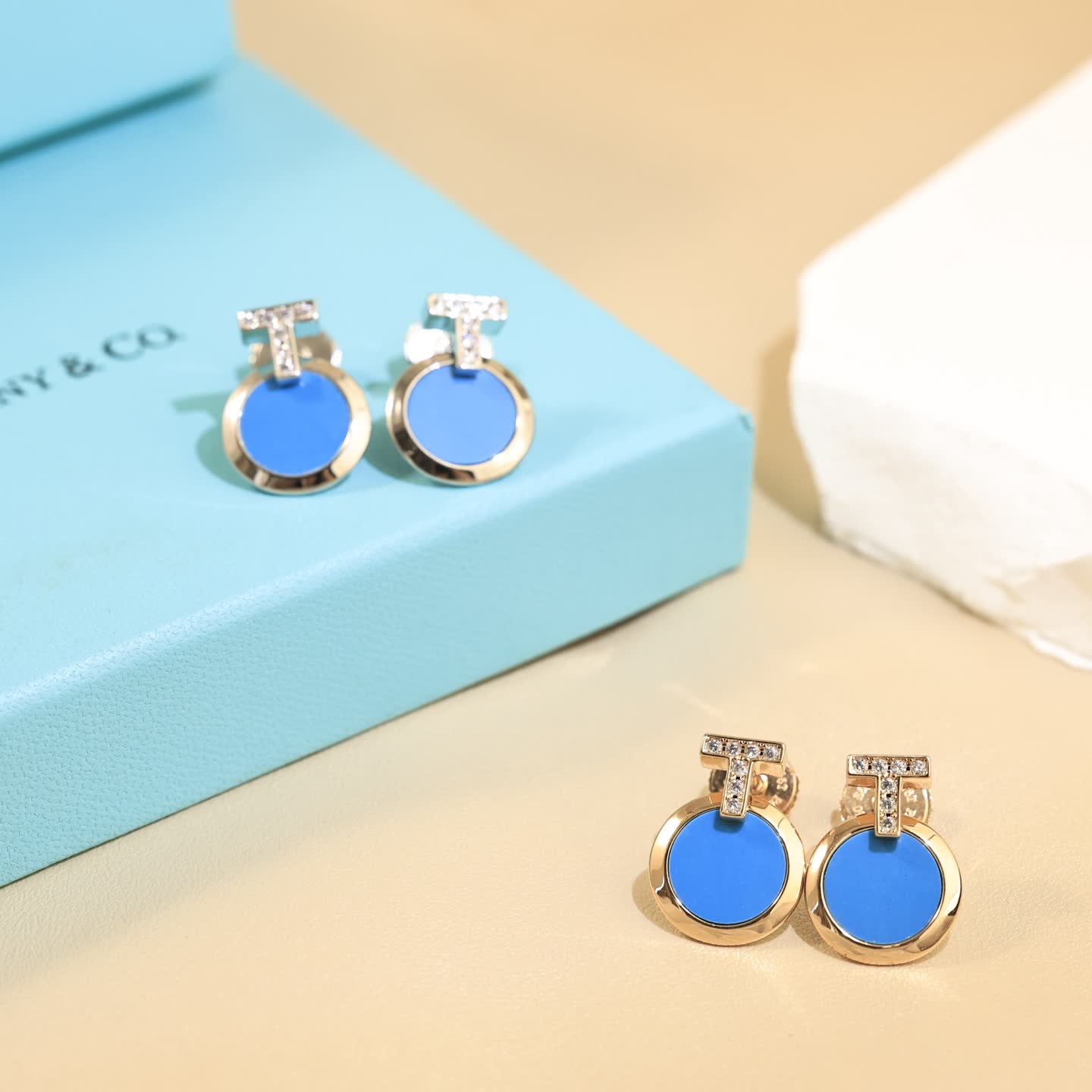 Tiffany & Co. Blue Enamel Earrings